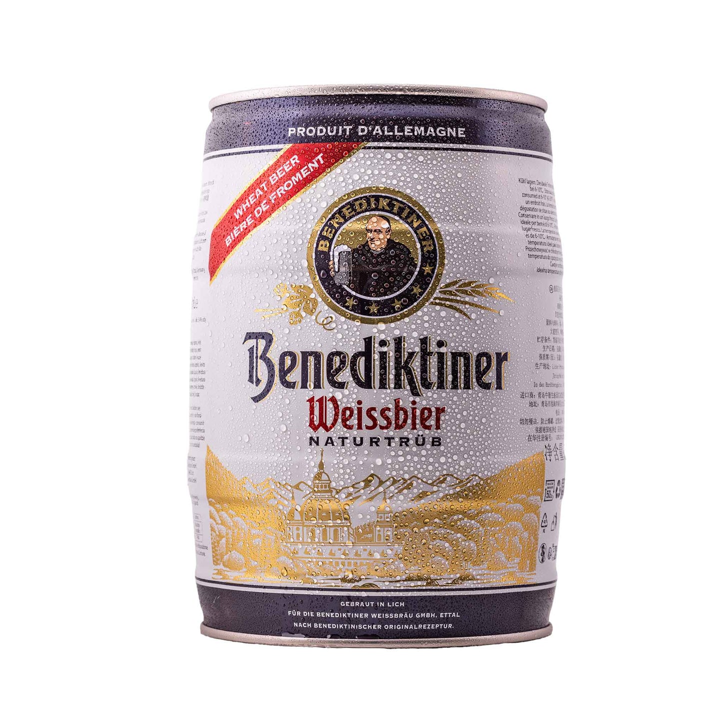 Set Benediktiner Weißbier Naturtrüb 2 x 5 Liter Dose